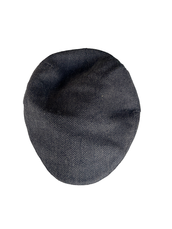 Vintage men's Hawkins brown flat tweed herringbone cap |One size|SKU 4452