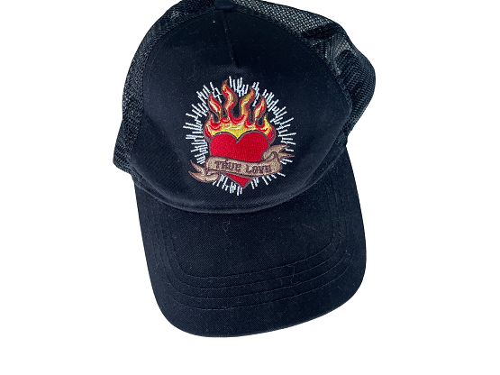 Vintage black True love graphics tucker cap| One size| SKU 4453