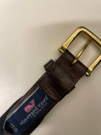 Vintage vinyard vine mens brown plaid leather belt size 44