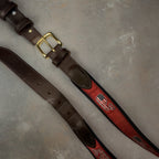 Vintage vinyard vine mens brown plaid leather belt size 44