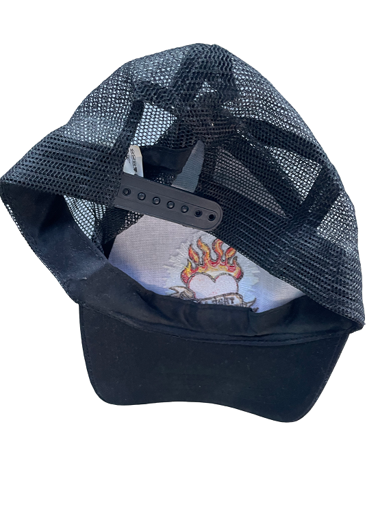 Vintage black True love graphics tucker cap| One size| SKU 4453
