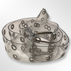 Vintage Women's Clear PU Silver Multi Studded Waist Belt