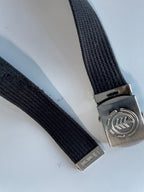 Vintage grey braided elastic military belt| L38| SKU 4457