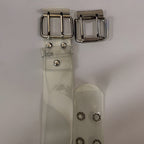 Vintage Women's Clear PU Silver Multi Studded Waist Belt