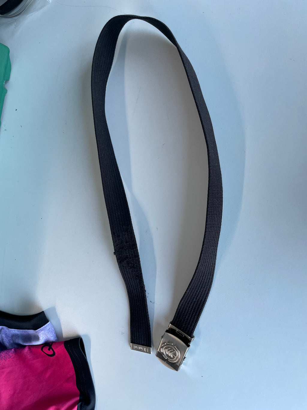 Vintage grey braided elastic military belt| L38| SKU 4457
