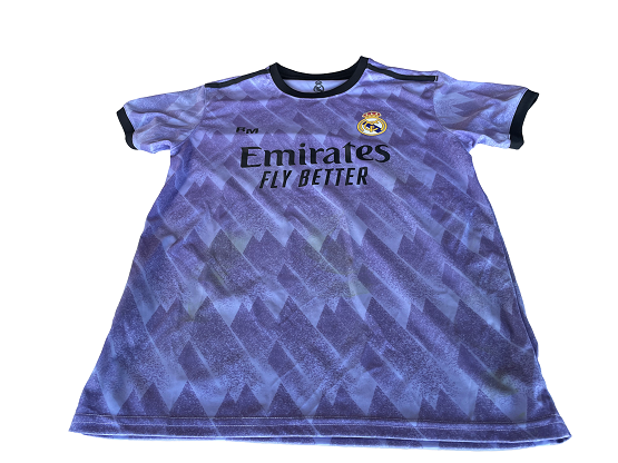 Vintage Real Madrid 2022/2023 fly emirate purple away jersey in M|L28W20|SKU 4459