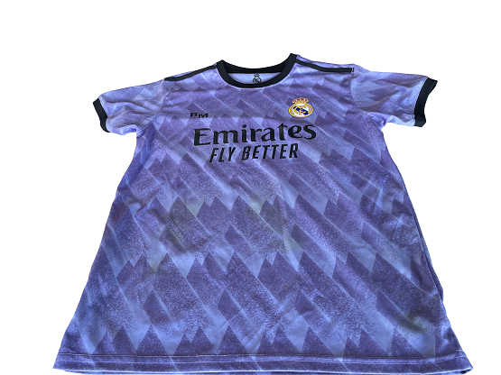 Vintage Real Madrid 2022/2023 fly emirate purple away jersey in M|L28W20|SKU 4459