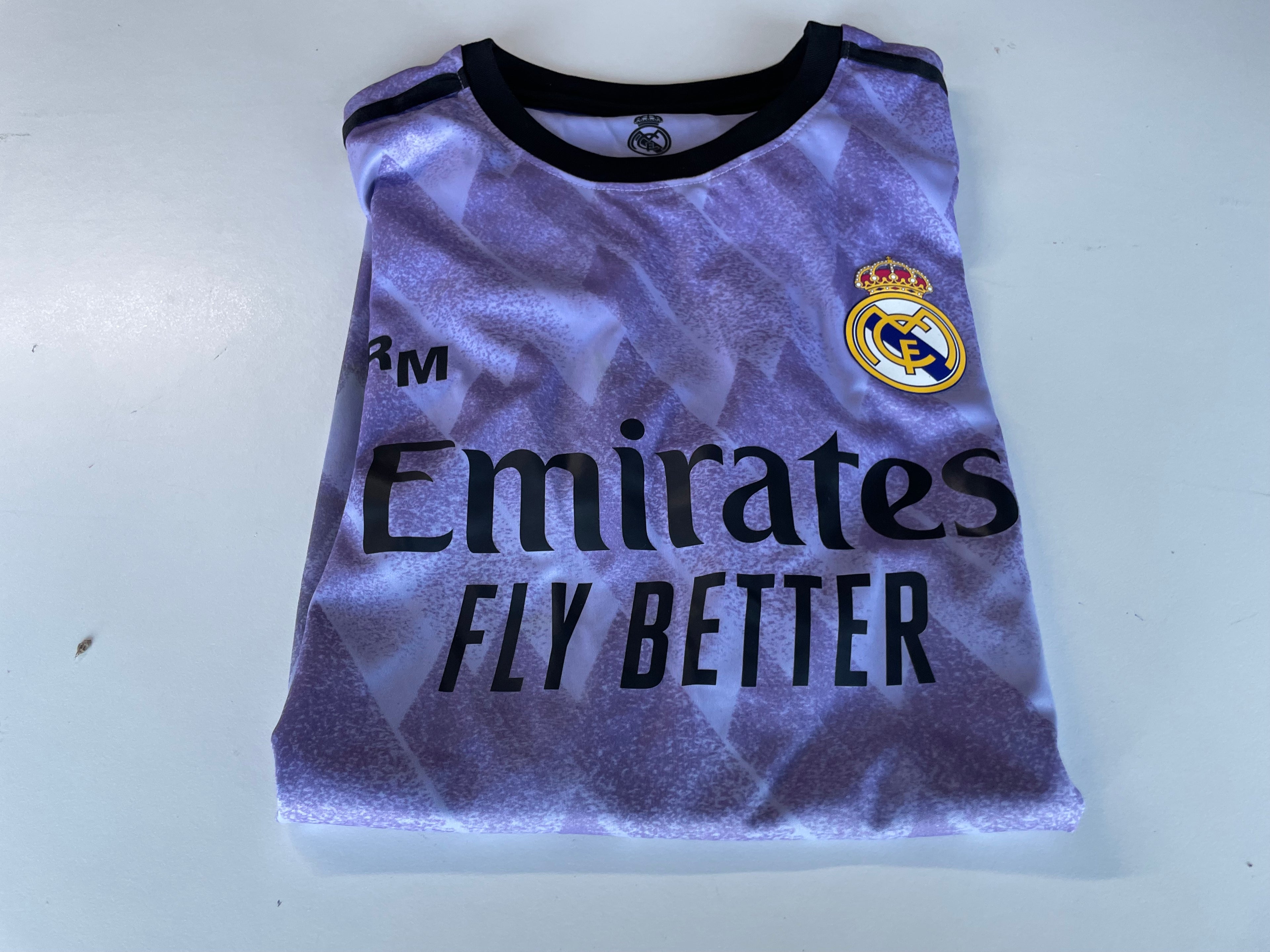 Vintage Real Madrid 2022/2023 fly emirate purple away jersey in M|L28W20|SKU 4459