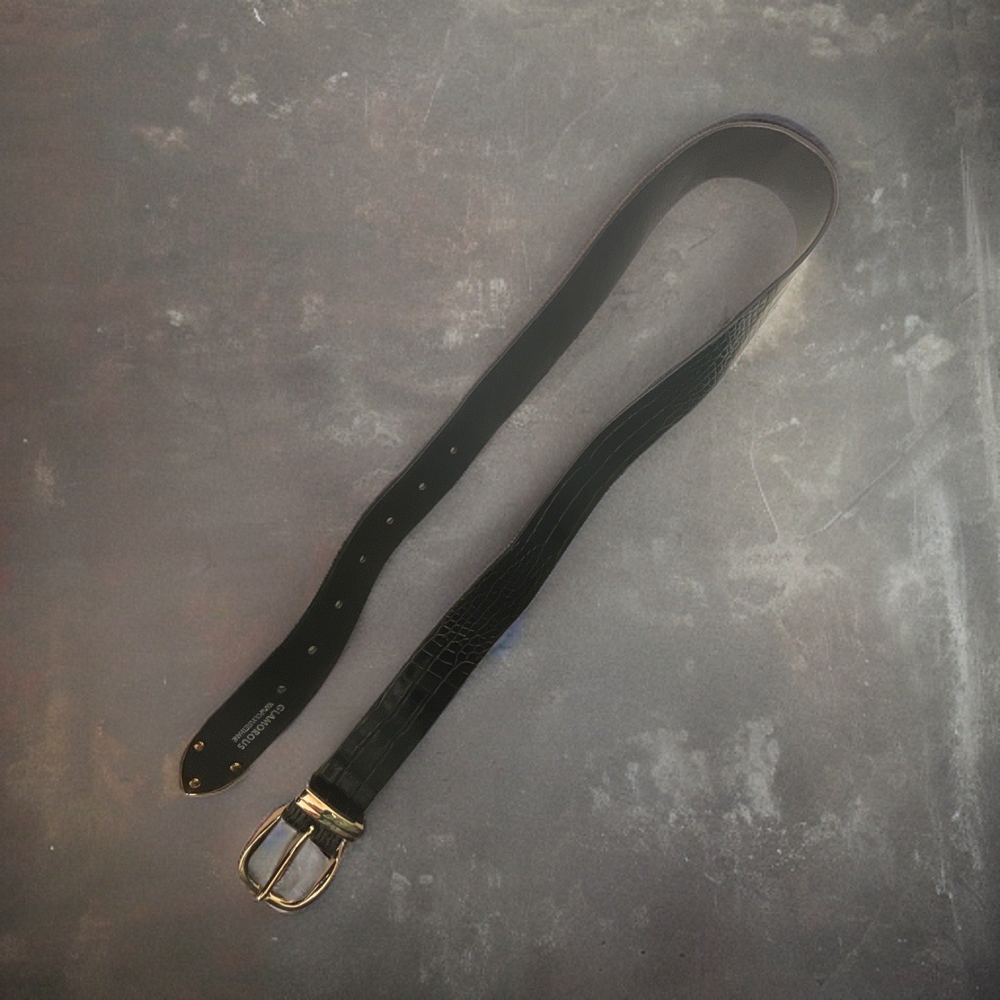 Vintage Glamorous black faux leather belt