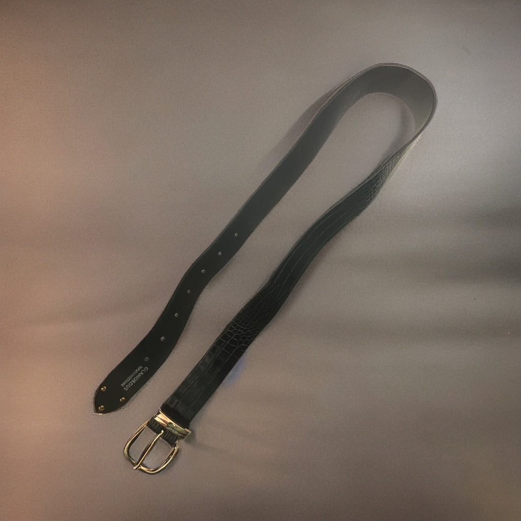 Vintage Glamorous black faux leather belt