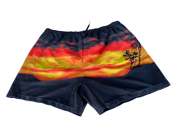 Vintage men's Hawaii beach summer orange short in M|L 3 W28|SKU 4461