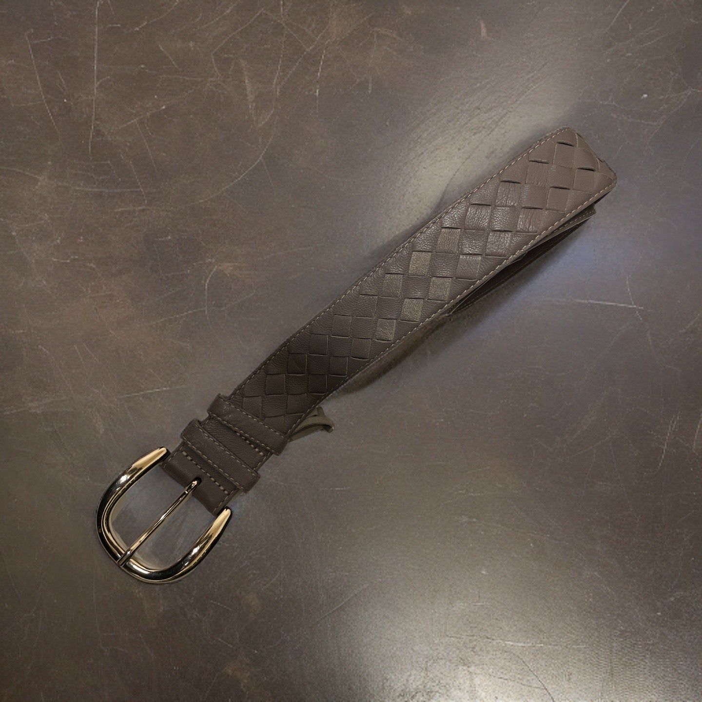 Vintage mens faux brown leather belt
