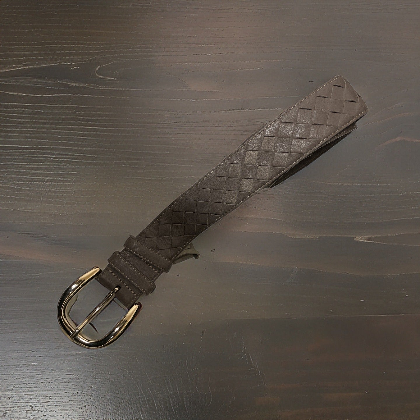 Vintage mens faux brown leather belt