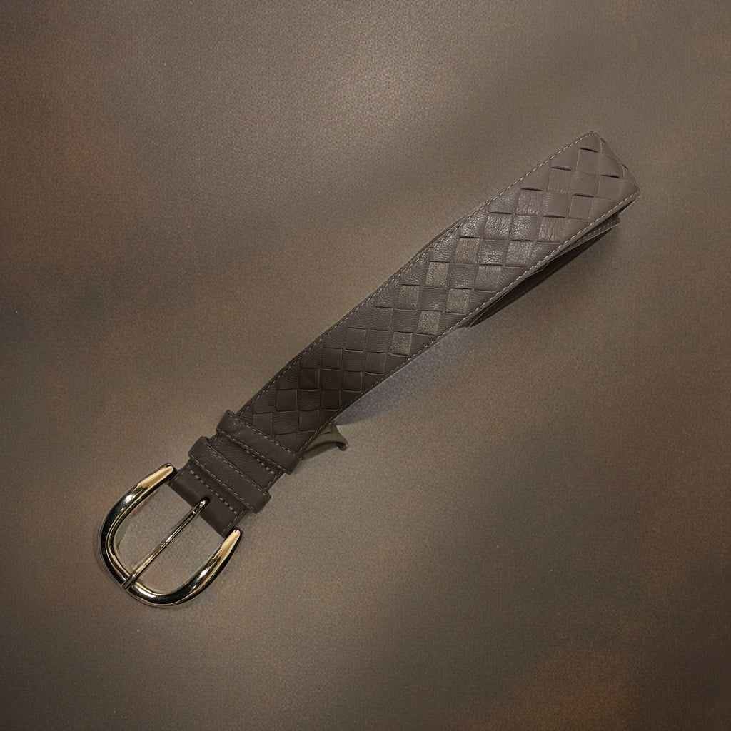 Vintage mens faux brown leather belt