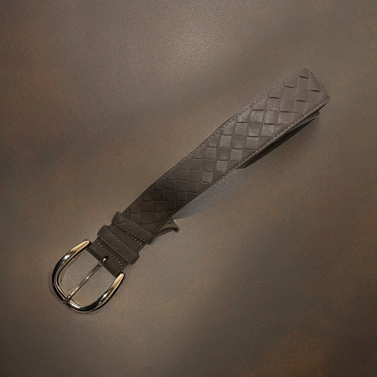 Vintage mens faux brown leather belt