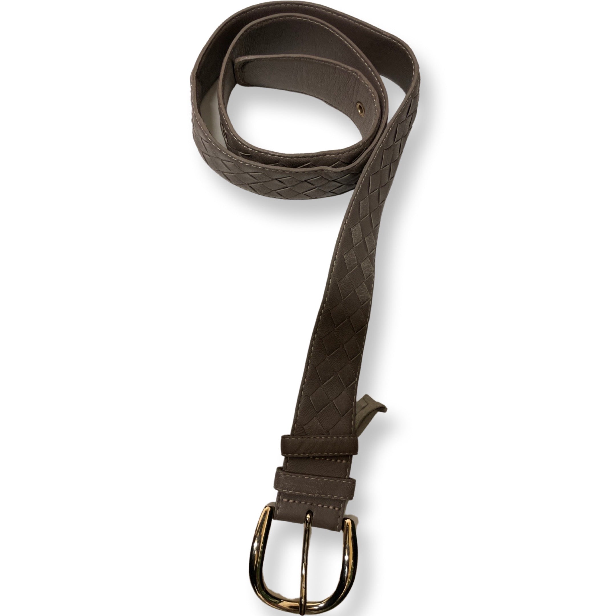 Vintage mens faux brown leather belt