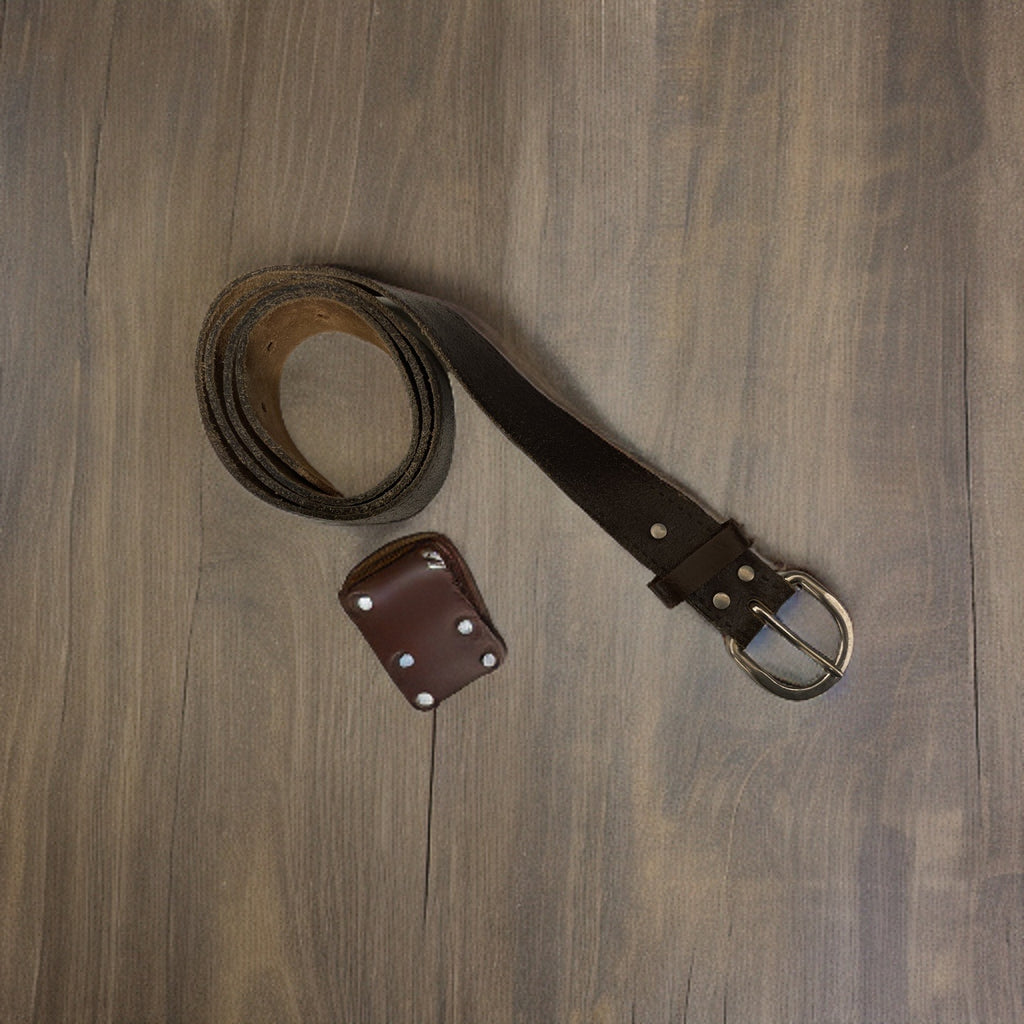 Vintage brown mens leather belt