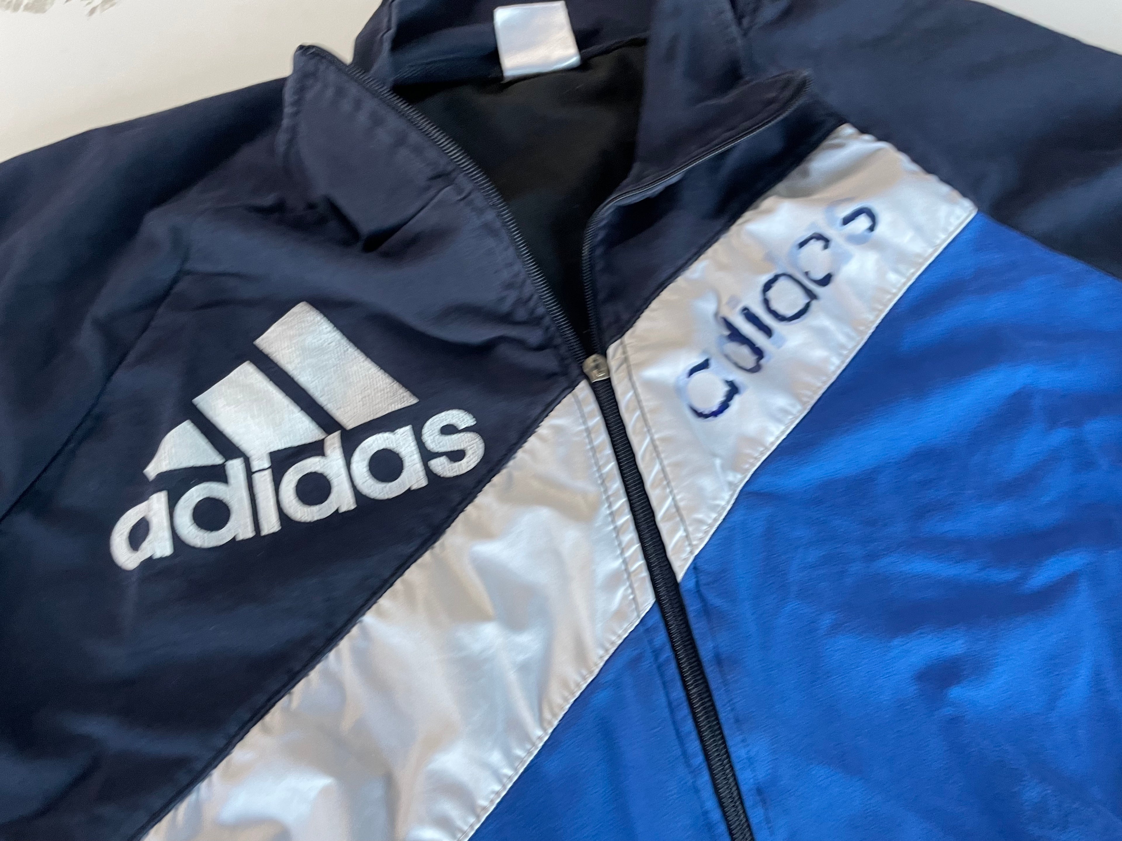 Vintage blue Adidas windbreaker full zip jacket in M|L29 W21|SKU 4467