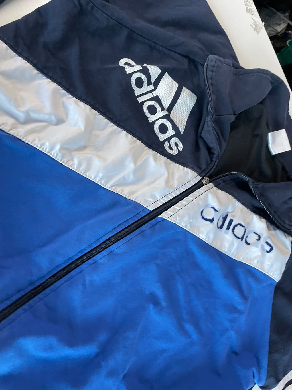 Vintage blue Adidas windbreaker full zip jacket in M|L29 W21|SKU 4467