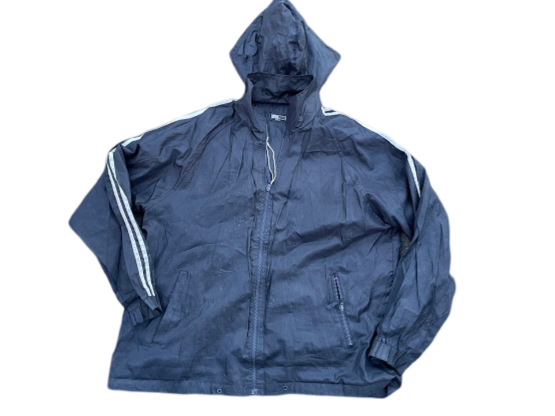 Vintage Protonic black full zip windbreaker hoodie jacket in XL|L 31 W27|SKU 4468