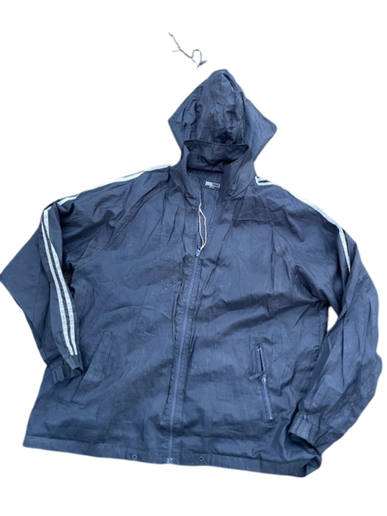 Vintage Protonic black full zip windbreaker hoodie jacket in XL|L 31 W27|SKU 4468