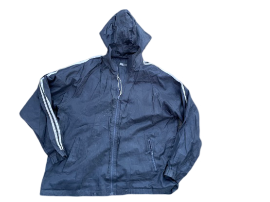Vintage Protonic black full zip windbreaker hoodie jacket in XL|L 31 W27|SKU 4468
