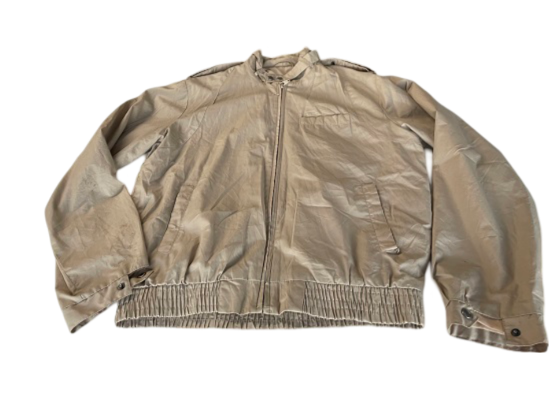 Vintage cream light full zip bomber jacket in S| L26 W20| SKU 4471