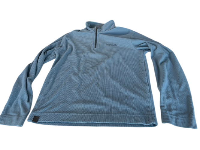 Vintage Regatta men's lightweight 1/4 zip high neck blue sweater in S| L28 W21| SKU 4472
