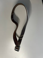 Vintage Genuine brown leather army buckle belt | L 37| SKU 4479
