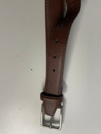 Vintage plain brown leather square buckle belt| L44 | SKU 4480