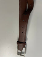 Vintage plain brown leather square buckle belt| L44 | SKU 4480