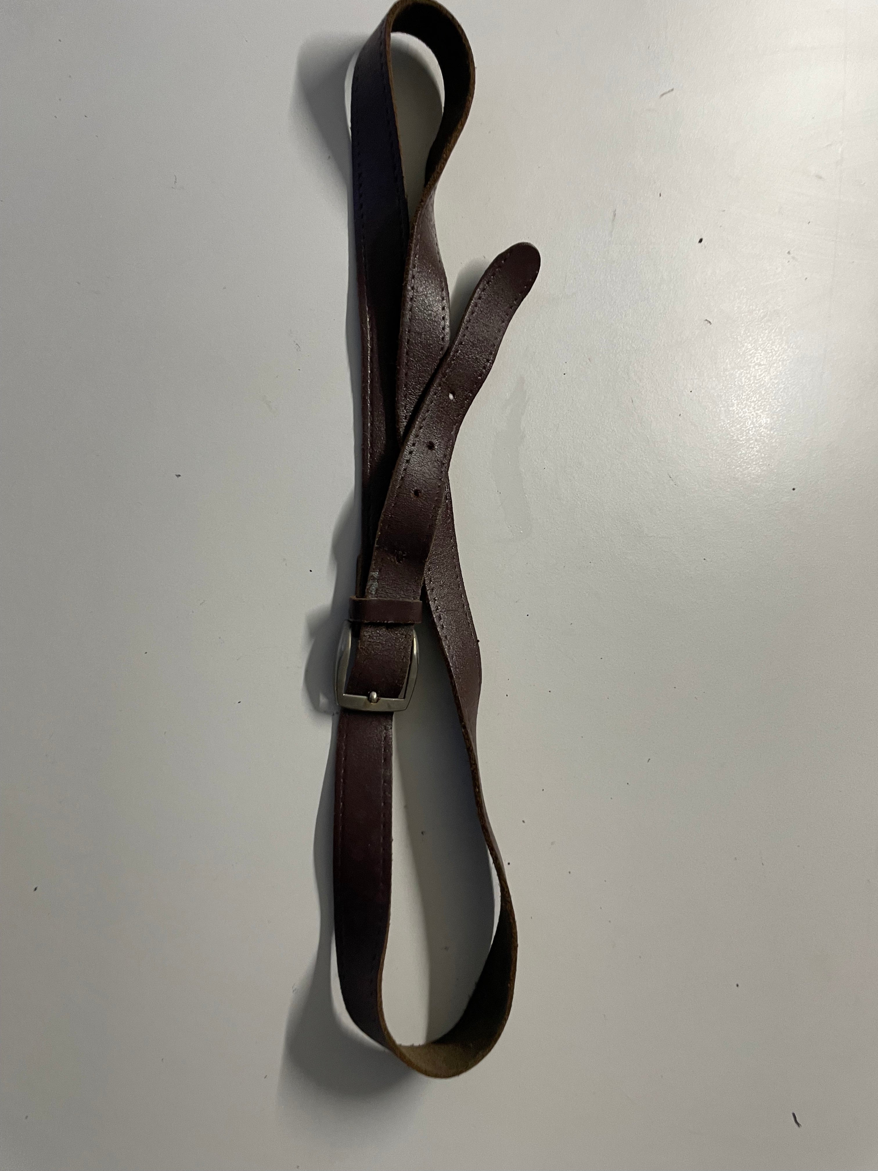 Vintage brown genuine leather belt | L43| SKU 4484