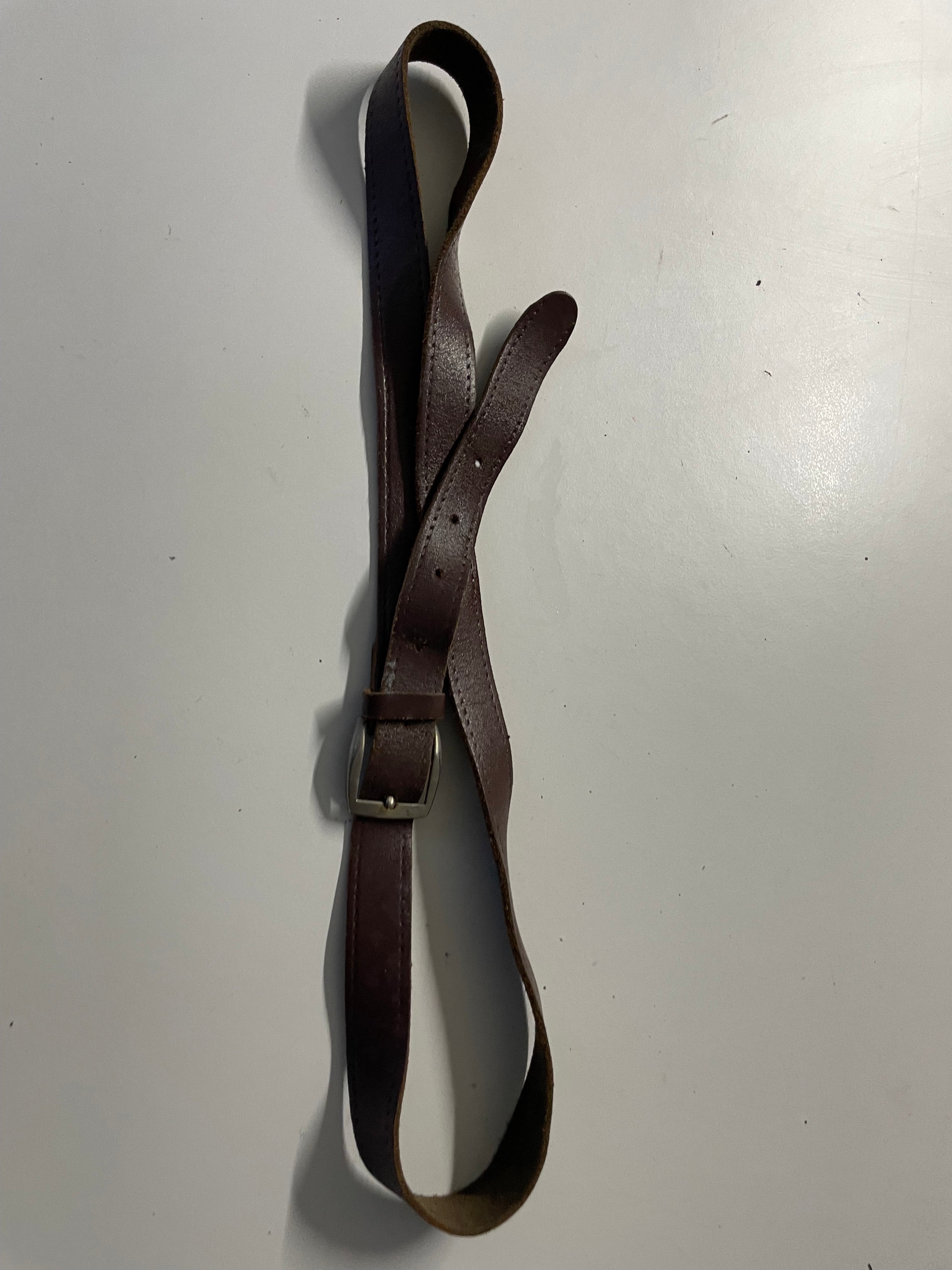 Vintage brown genuine leather belt | L43| SKU 4484