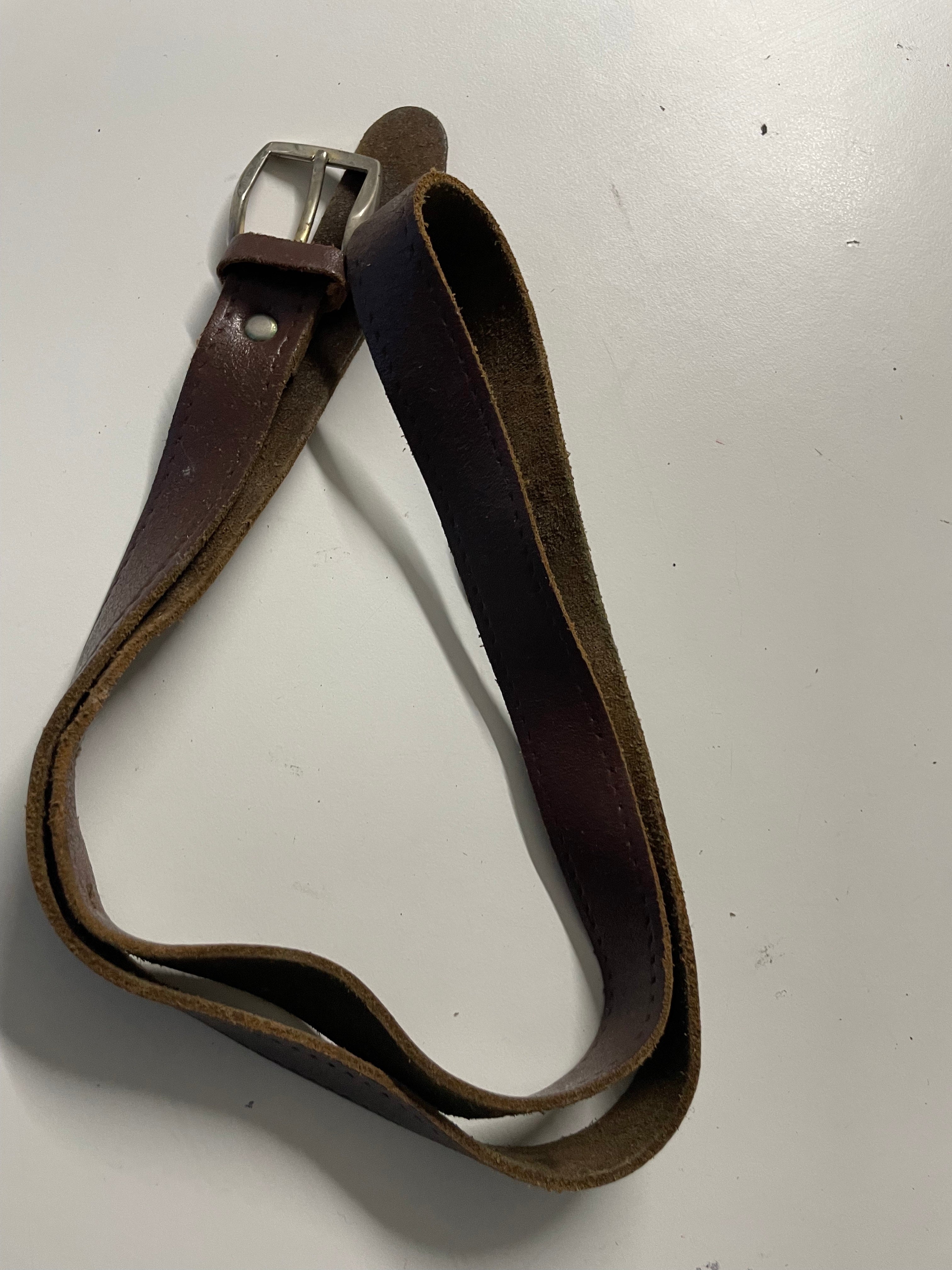 Vintage brown genuine leather belt | L43| SKU 4484