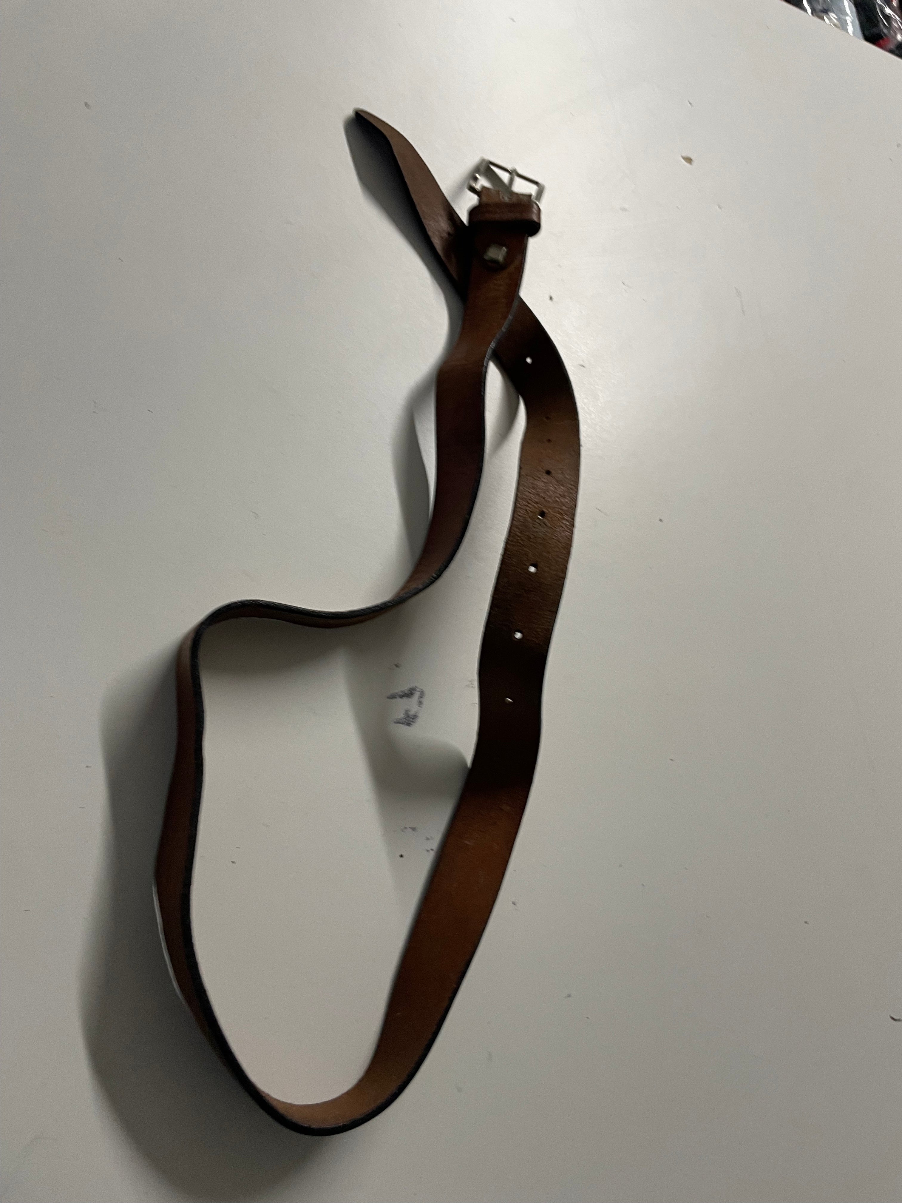 Vintage brown genuine leather belt | L44| SKU 4488