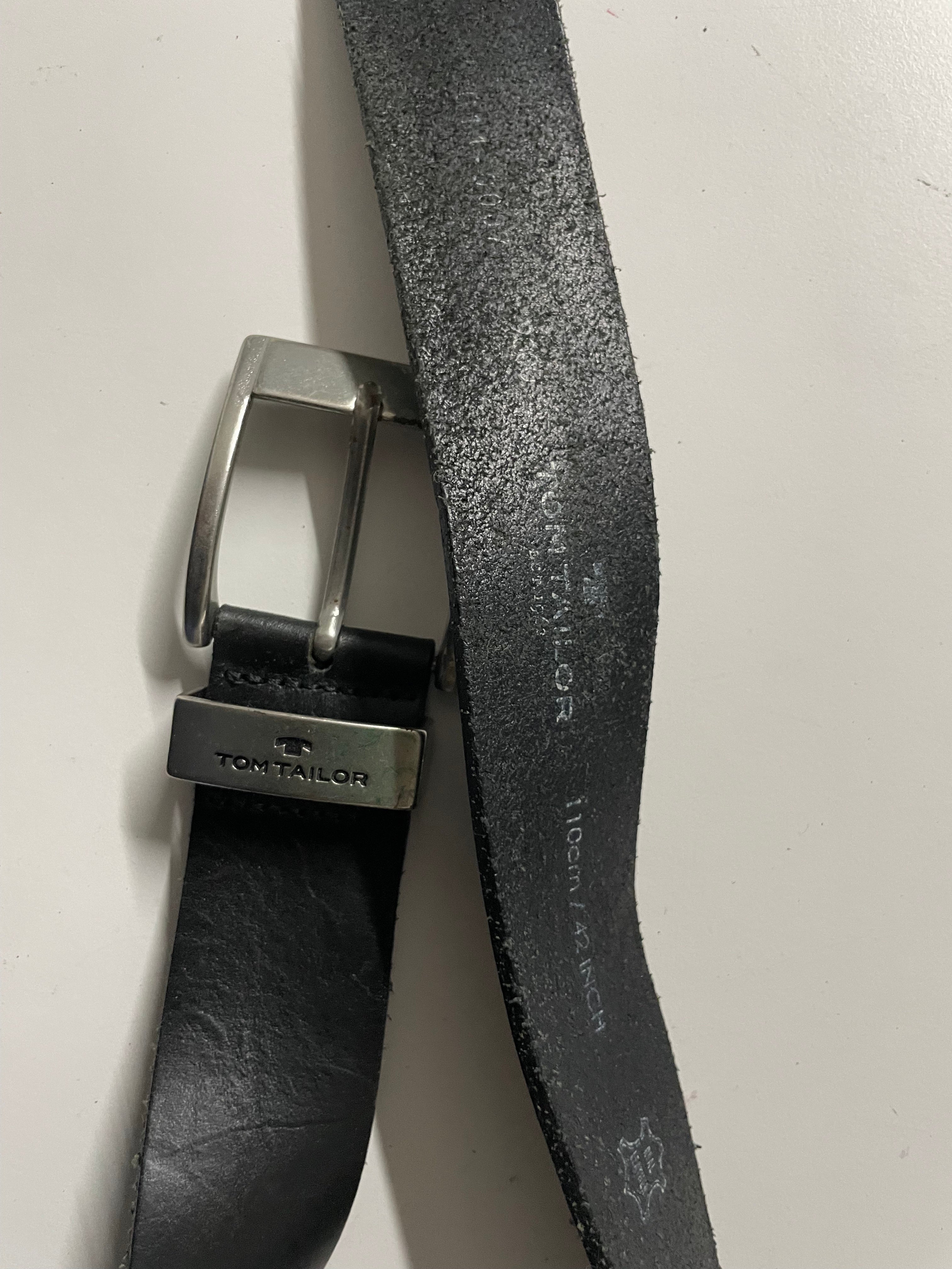 Vintage men's Tom Tailor black leather belt| L47| SKU 4492