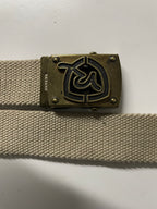 Vintage Rocawear cream military studded buckle belt| L43| SKU 4493