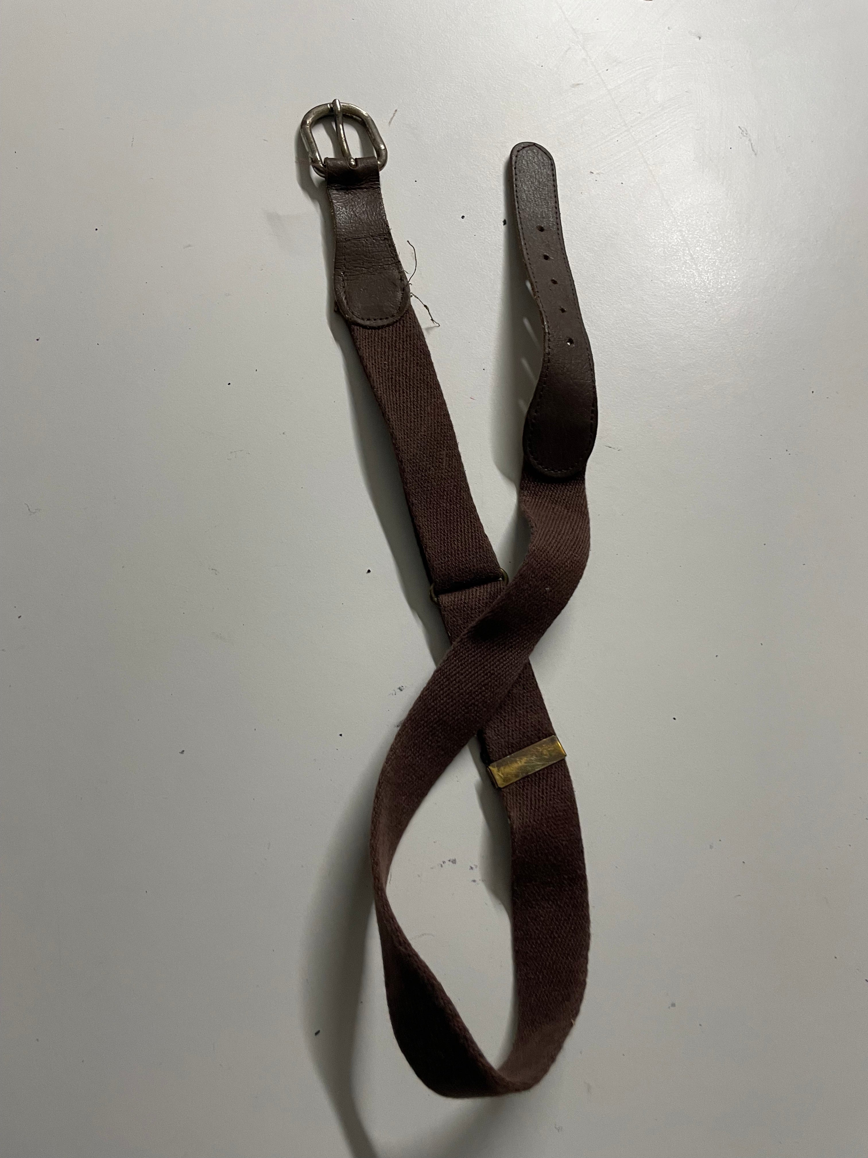 Vintage men's brown elastic braided belt| L35| SKU 4495
