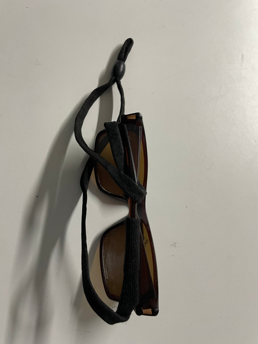 Vintage brown polarized rhinestone sunglasses with adjustable rope| SKU 4500