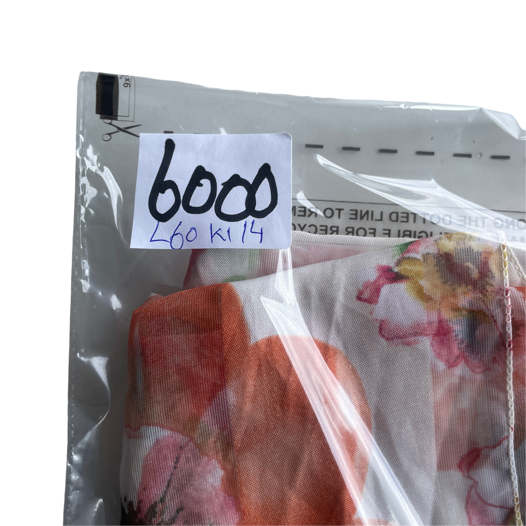 Women's Floral Print Orange Peach Pink scarf