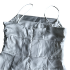 Women's White round neck satin mini zip up Corset knee length Y2K Dress