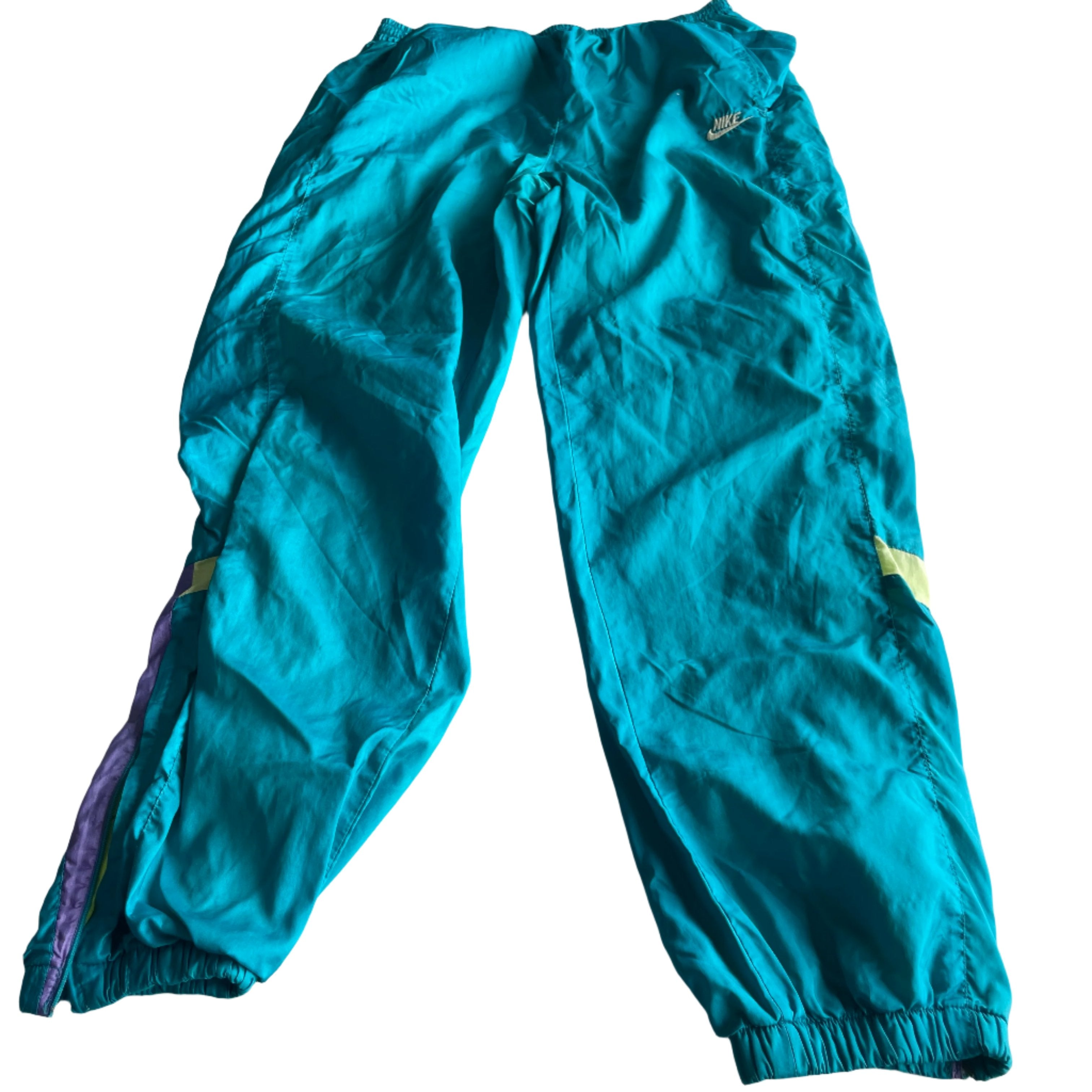 Nike Blue Embroidered Spell Out Track Pants L