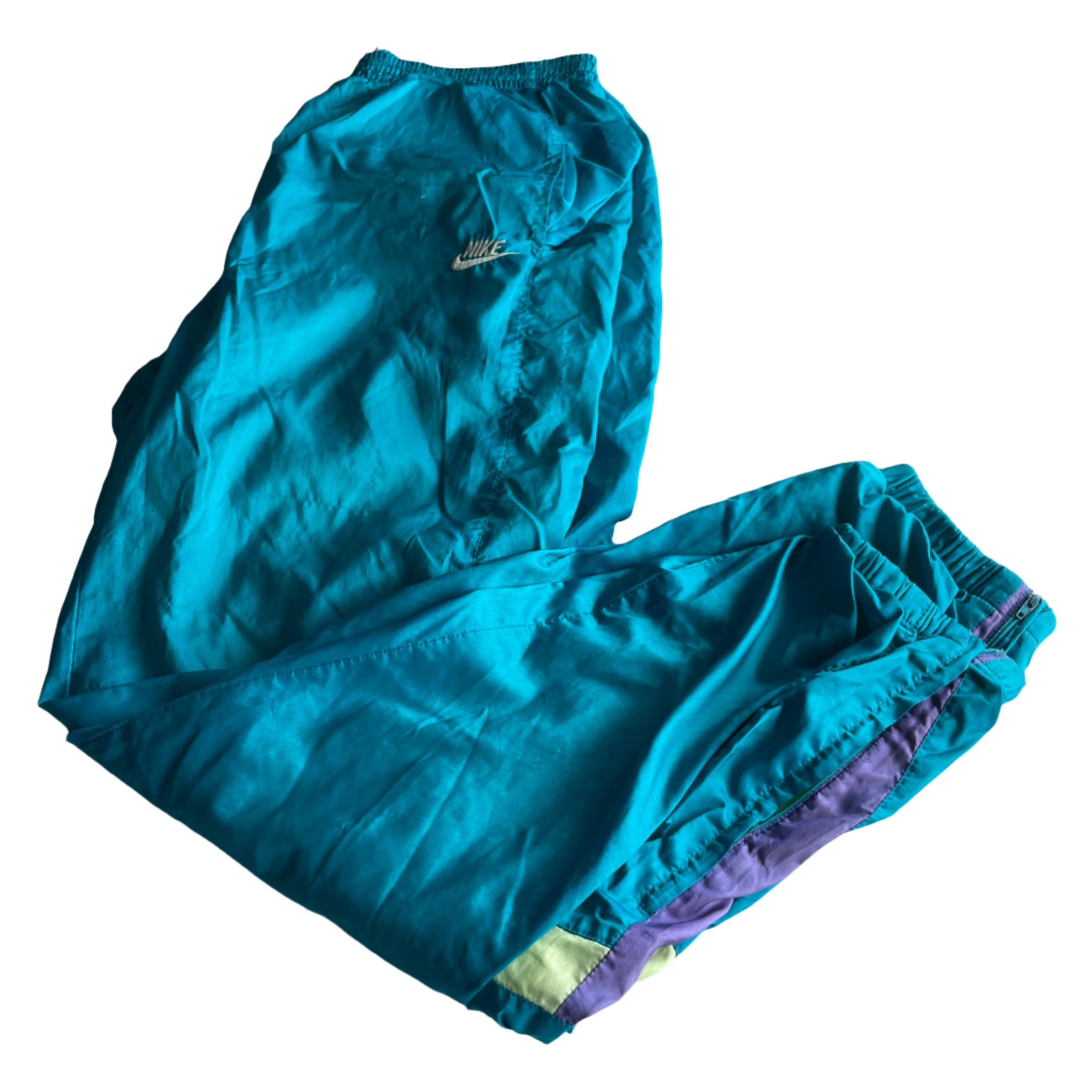 Nike Blue Embroidered Spell Out Track Pants L