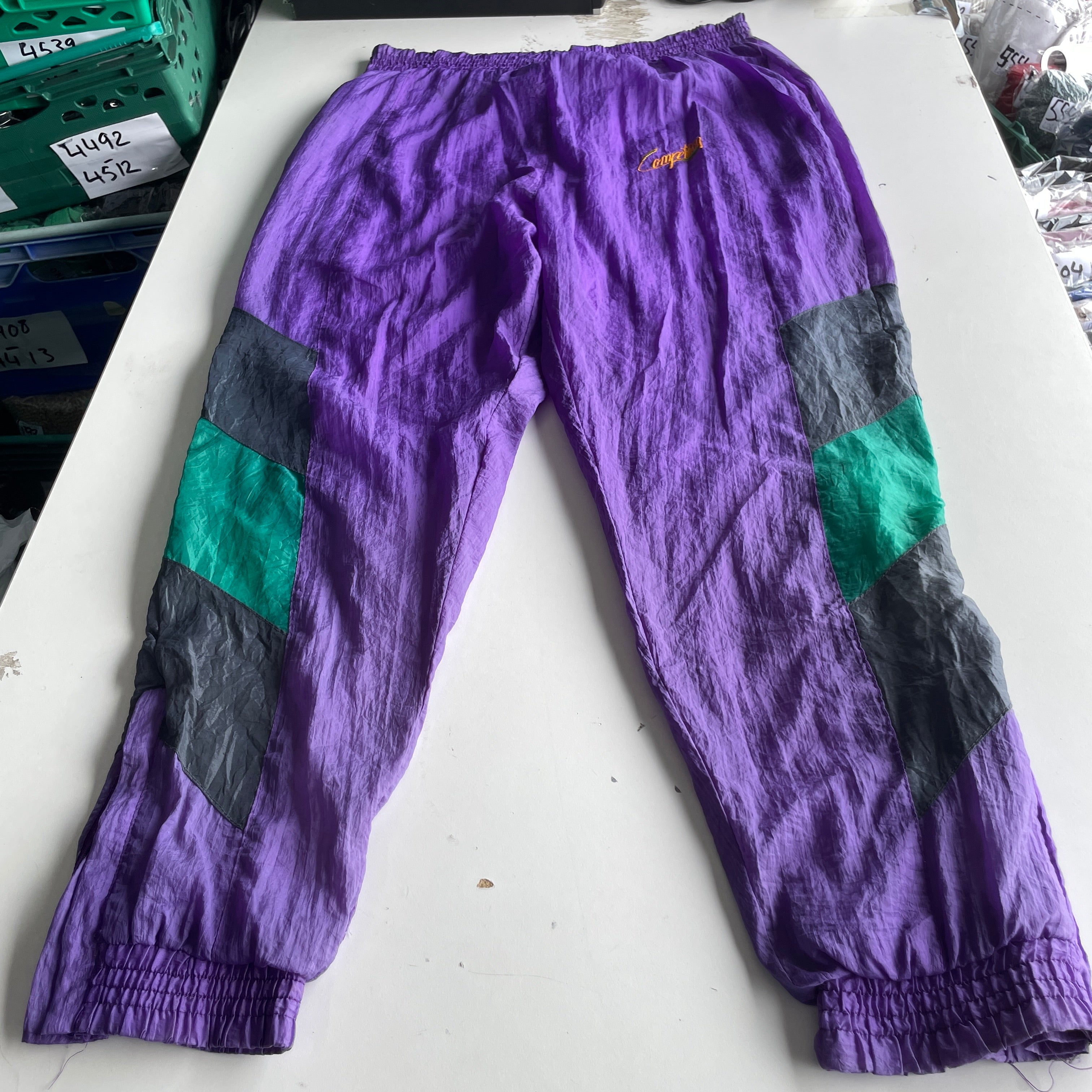 90s Colorblock Pants Vintage Colourblock Windbreaker Pants