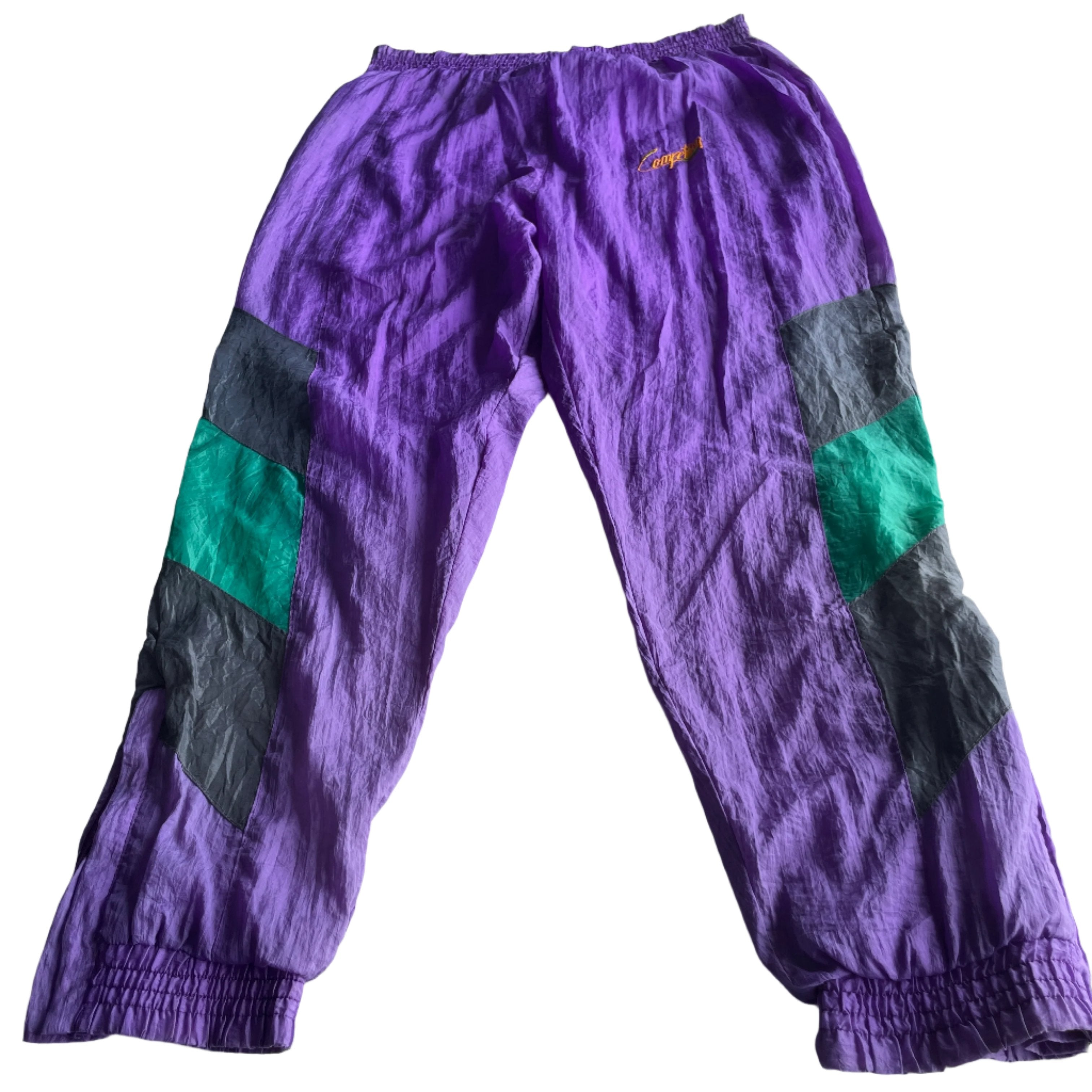 90s Colorblock Pants Vintage Colourblock Windbreaker Pants