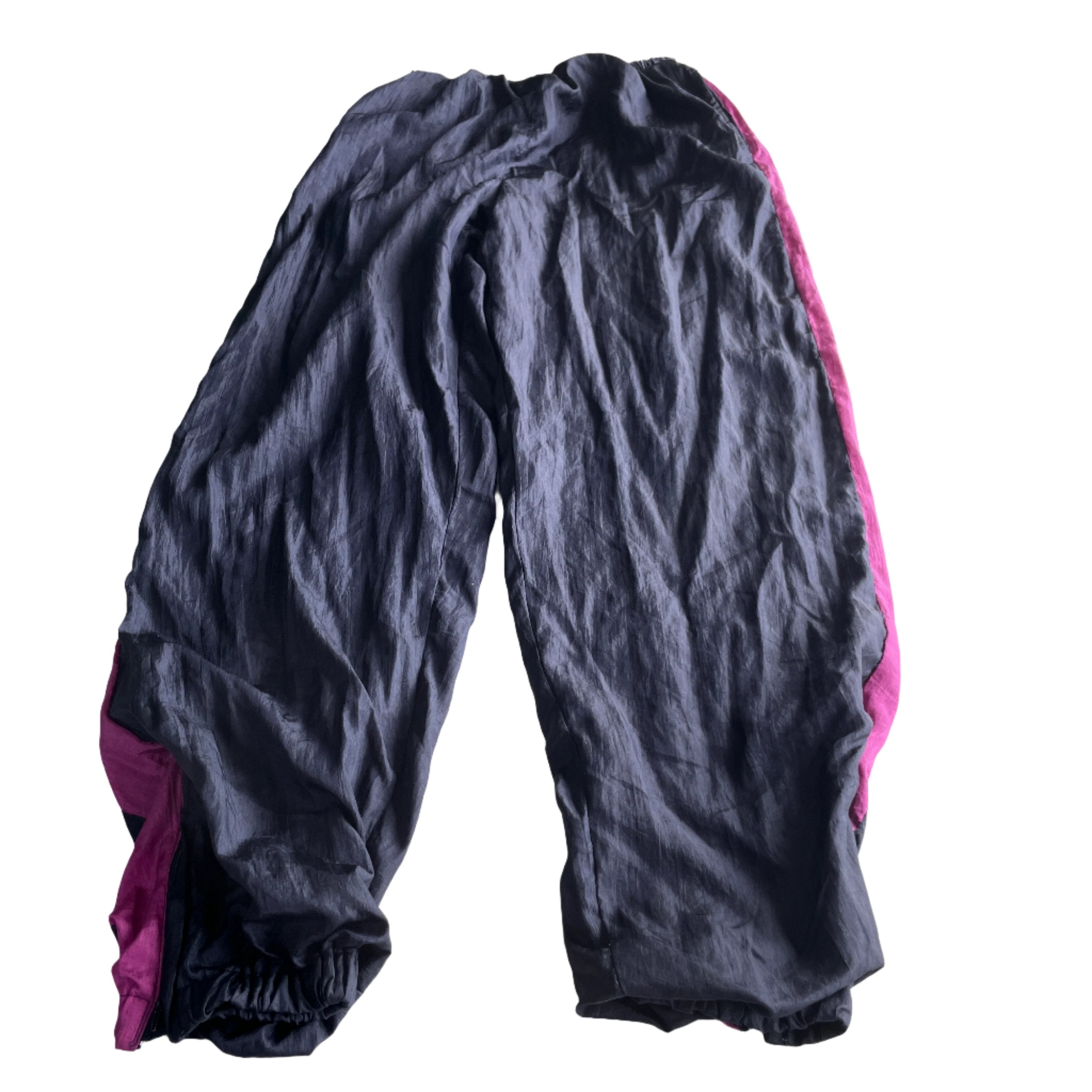 Vintage 90's Hot Purp + Blue Warm-up Pants Men's M Nylon ShellWarm lining W32L32 SKU 6028
