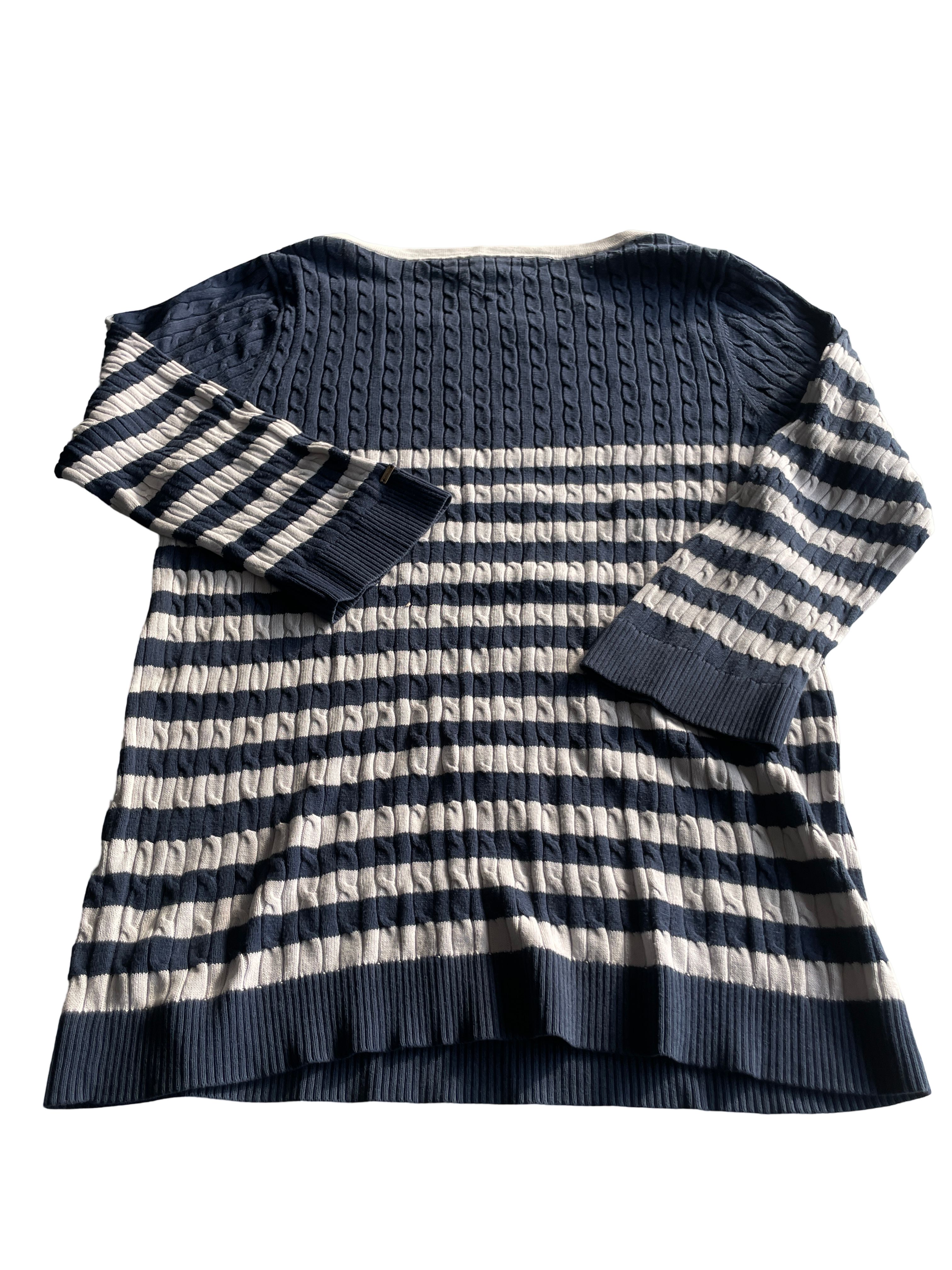 Vintage Women's Tommy Hilfiger Ribbed Sweater in Blue - Size M/L (SKU 4606)