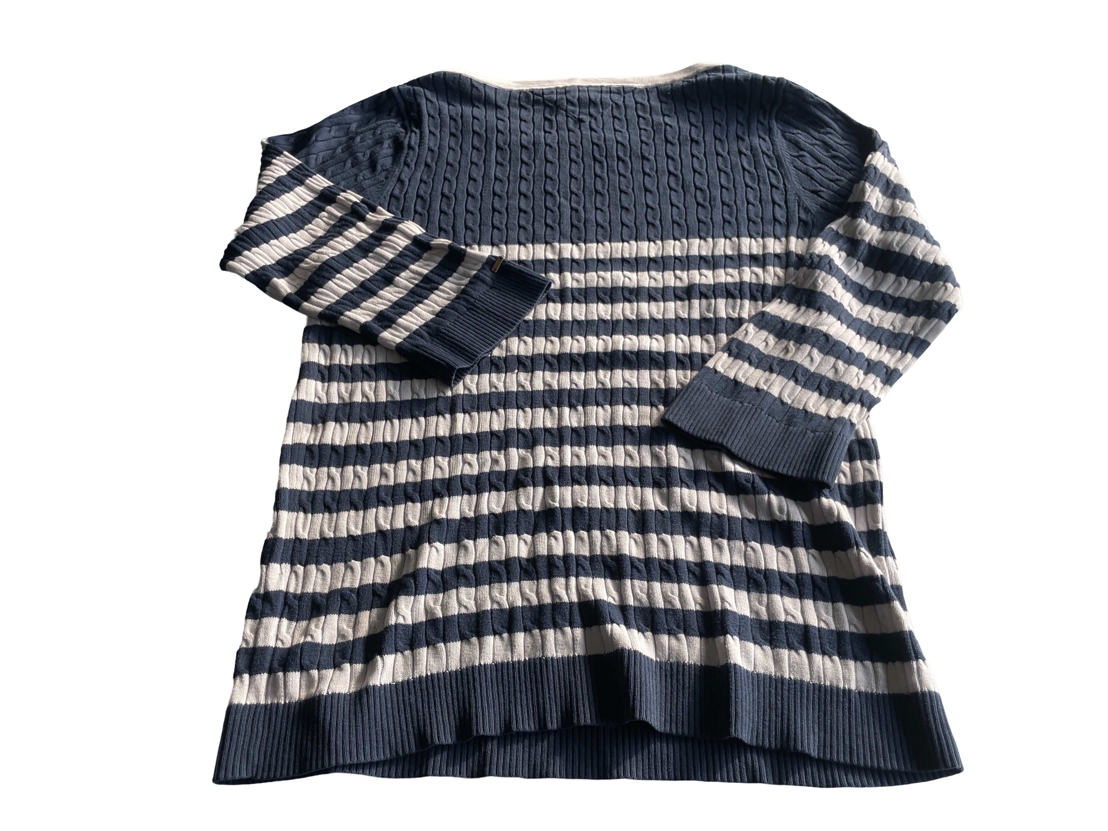 Vintage Women's Tommy Hilfiger Ribbed Sweater in Blue - Size M/L (SKU 4606)