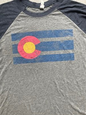 Rubynee Vintage y2k long sleeve tshirt in grey and blue