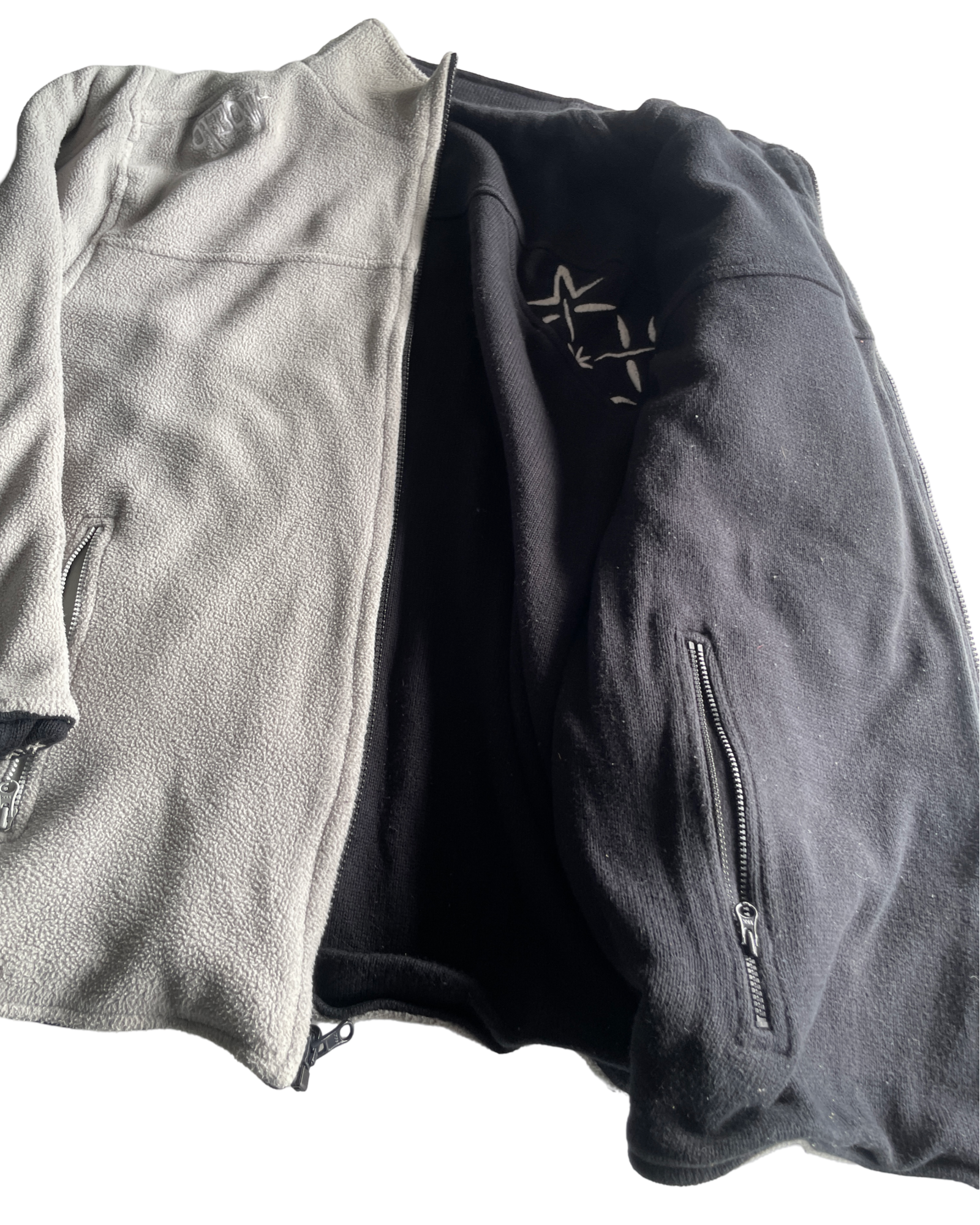 Vintage Reversible Heavy Thick Men's Full-Zip Polar Fleece Lined Jacket - Size M/L (SKU 4614)